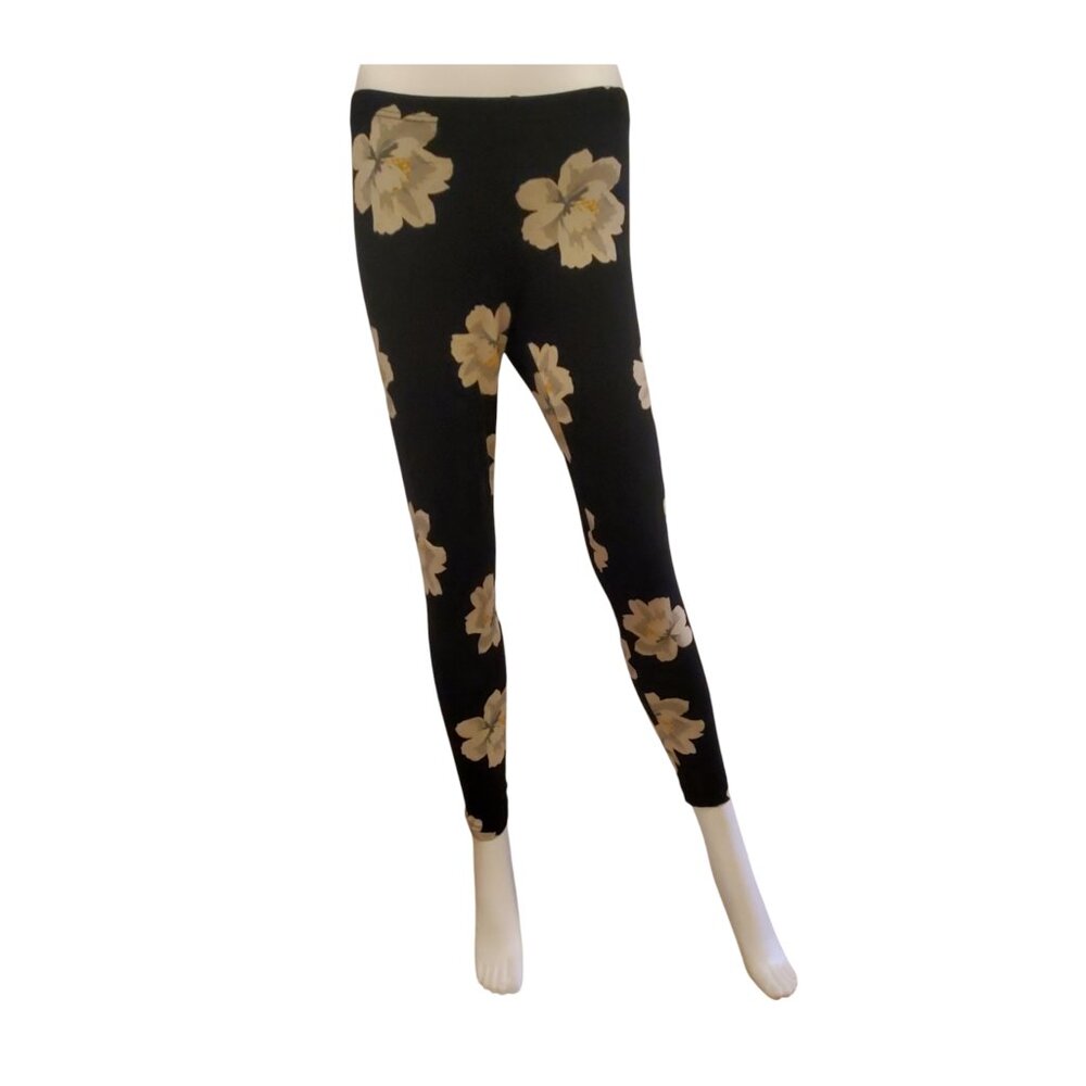 Old Navy Black Leggings with Florals